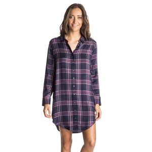 Roxy Plaid Shirt Dress